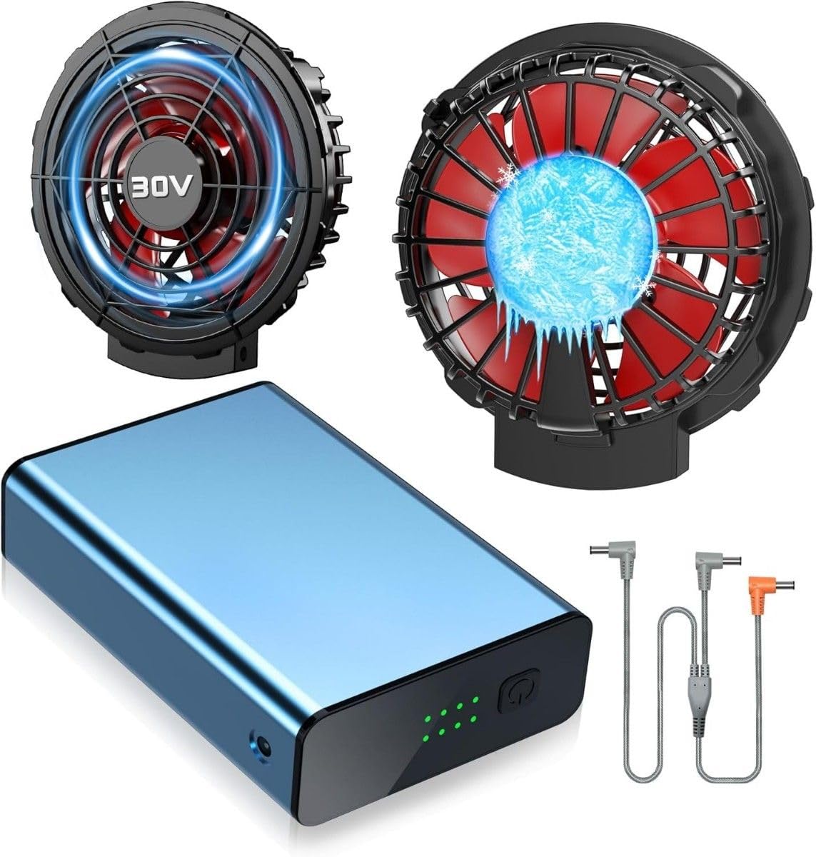 【2025業界最強43V/30000mAh】空調作業服 ファンバッテリーセット 43V超高出力 30000mAh大容量バッテリー 連続25時間稼働 4段階風量調節 強力冷却 空調ファン 日本製ブラシレスモーター 90mm服穴径対応 急速充電器付き ベスト用 空 DEALGO 【2025業界最強43V/30000mAh】空調作業服 ファンバッテリー